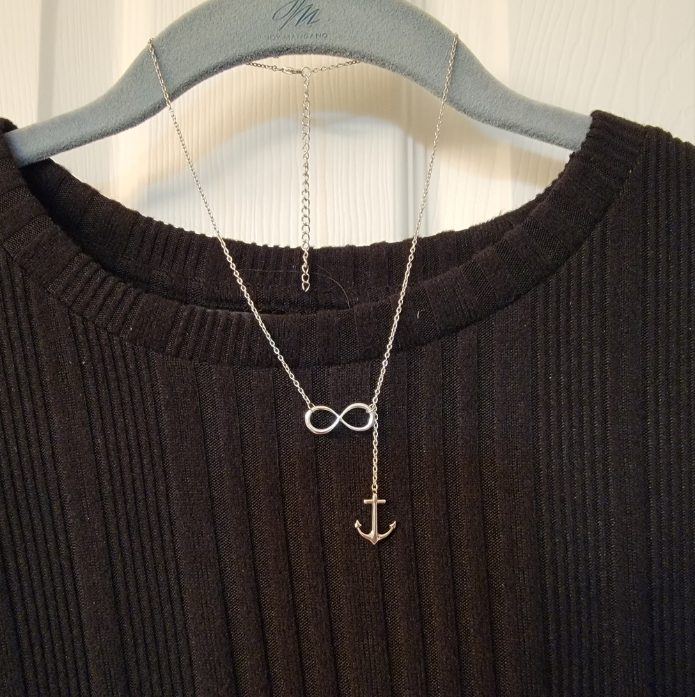 Sterling Silver Necklace with Infinity and Anchor charm